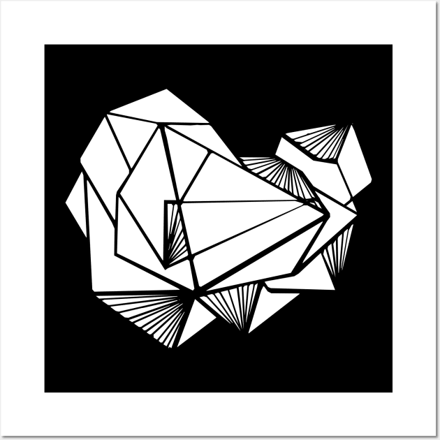 Geometric triangles White minimal Wall Art by carolsalazar